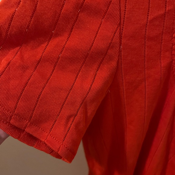 Sezane Red Ribbed Blouse - Picture 3 of 5